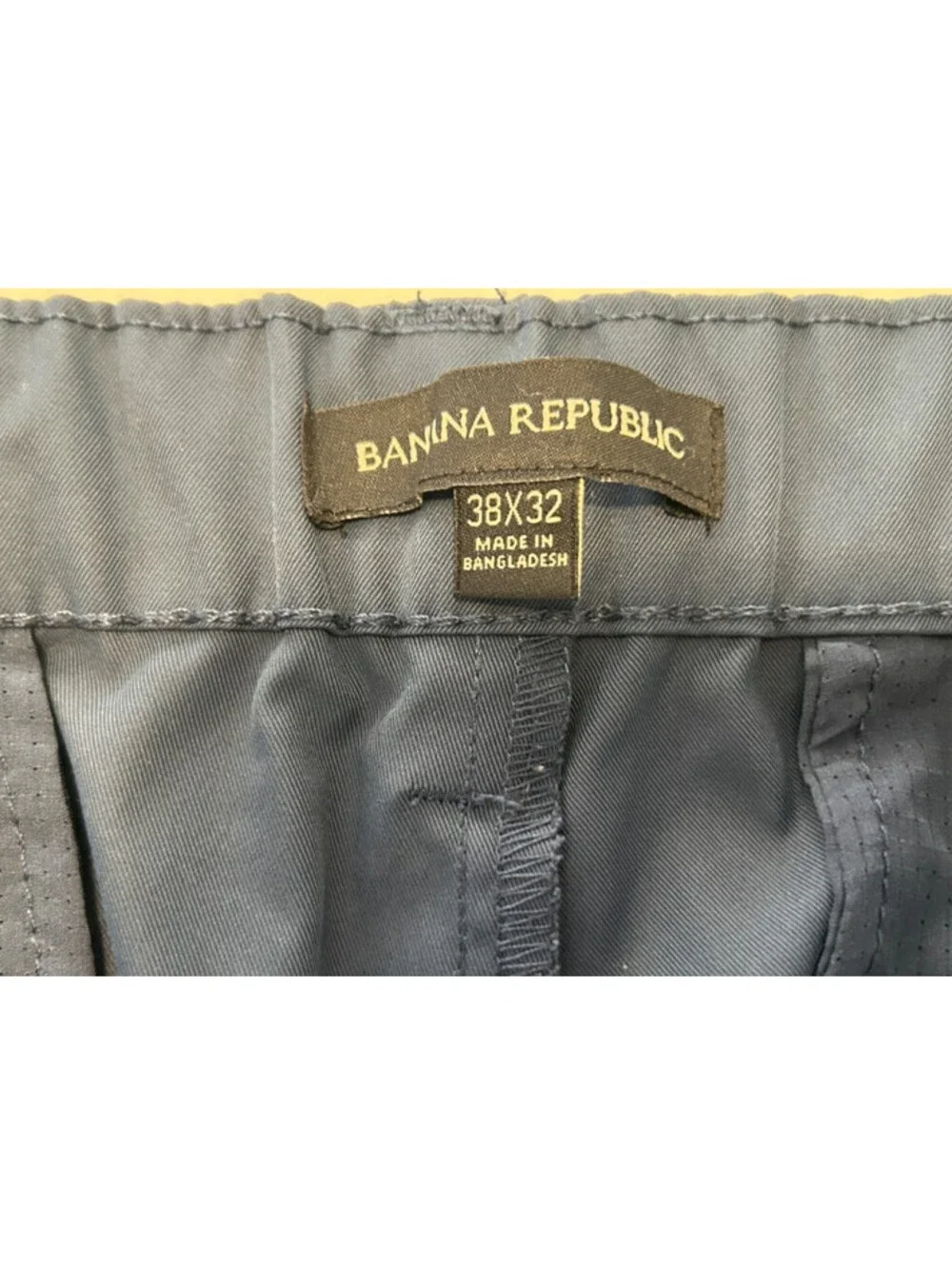 Banana Republic Men's 38x32 Flat Front Tech Pants Blue Polyester